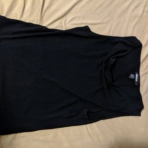 DKNY womens black cowl neck sleeveless Large top g